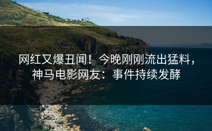 网红又爆丑闻！今晚刚刚流出猛料，神马电影网友：事件持续发酵