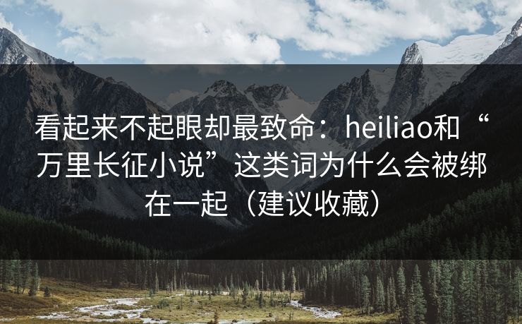 看起来不起眼却最致命：heiliao和“万里长征小说”这类词为什么会被绑在一起（建议收藏）